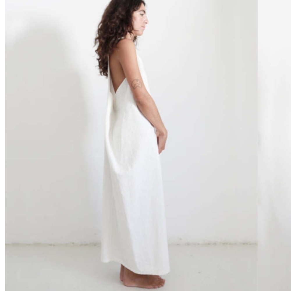 Open Back Linen Maxi Dress